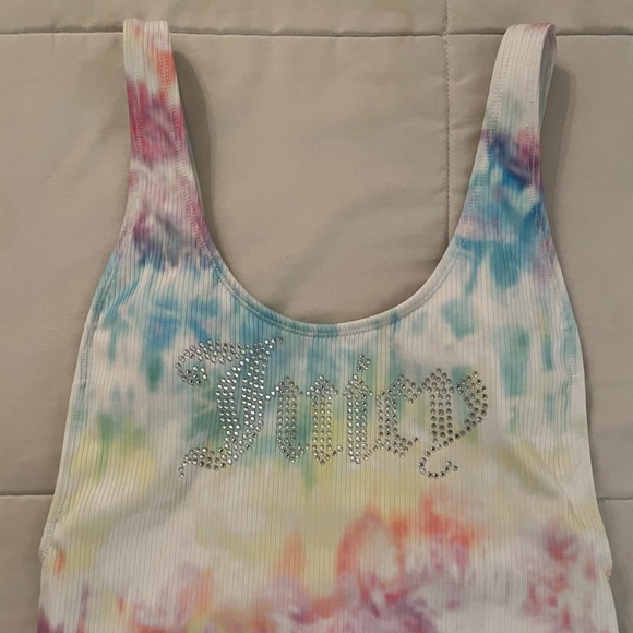 Forever 21 x Juicy Couture Rainbow rinestone swimsuit bodysuit - Picture 2 of 5
